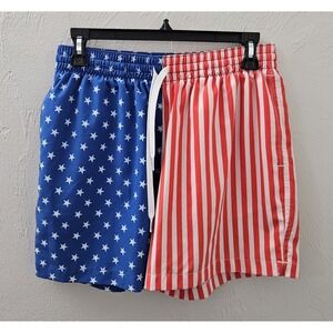 Chubbies American Flag Swim Trunks Shorts Men's Medium 5.5 Inseam Red White Blue